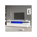 Miniatyrbild 1 av 6: Elegant och blänkande TV-möbel 160x39x42 cm - Vit med LED-belysning 16 färger - Passar för TV 70'