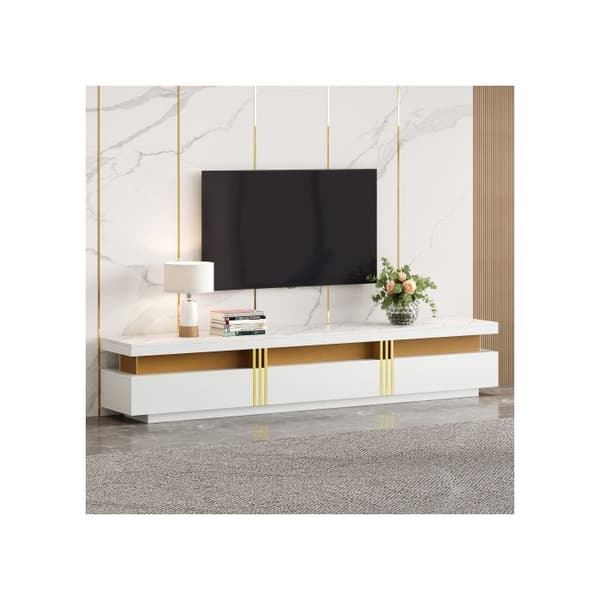 Moderna marmormöbler, TV-möbel, TV-möbel med lådor, 200 x 40 x 42 cm - För TV upp till 90 tum