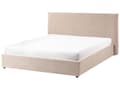 Miniatyrbilde 6 av 11: Seng med Oppbevaring Taupe Boucle Møbeltrekk Klassisk Sengegavl 160 x 200 cm