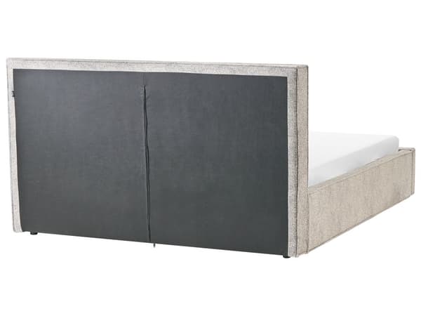 Seng med Oppbevaring i Beige og Grå Strikkede Velour Polstring Ottoman Lamellramme 180 x 200 cm