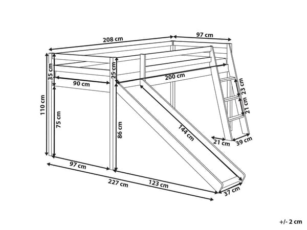 Barneseng Lysebrunt Furutre Enkeltseng 90 x 200 cm med Lamellramme og Skyvbar Seng for Småbarn