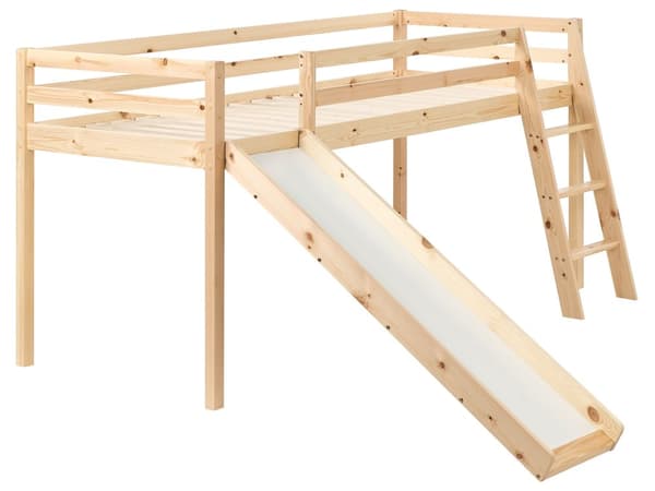 Barneseng Lysebrunt Furutre Enkeltseng 90 x 200 cm med Lamellramme og Skyvbar Seng for Småbarn