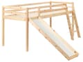 Miniatyrbilde 4 av 11: Barneseng Lysebrunt Furutre Enkeltseng 90 x 200 cm med Lamellramme og Skyvbar Seng for Småbarn