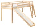 Miniatyrbilde 1 av 11: Barneseng Lysebrunt Furutre Enkeltseng 90 x 200 cm med Lamellramme og Skyvbar Seng for Småbarn