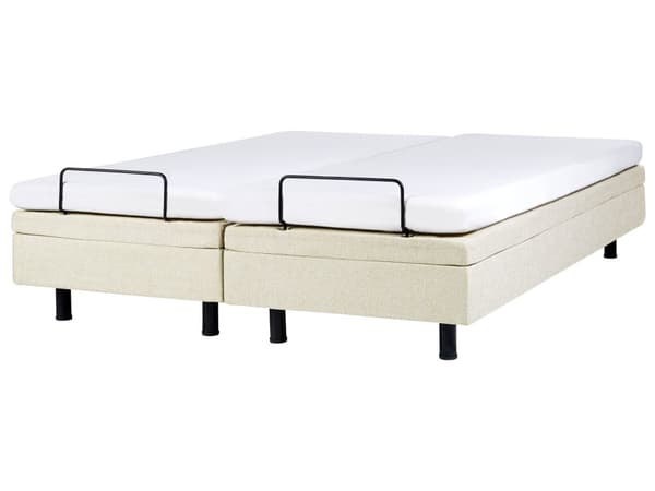 Elektrisk Seng Beige Polyester 180 x 200 cm Fjernkontroll Justerbar uten Sengegavl
