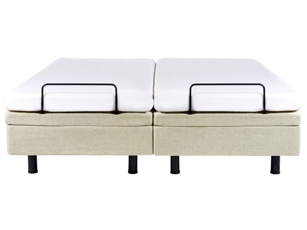 Elektrisk Seng Beige Polyester 180 x 200 cm Fjernkontroll Justerbar uten Sengegavl