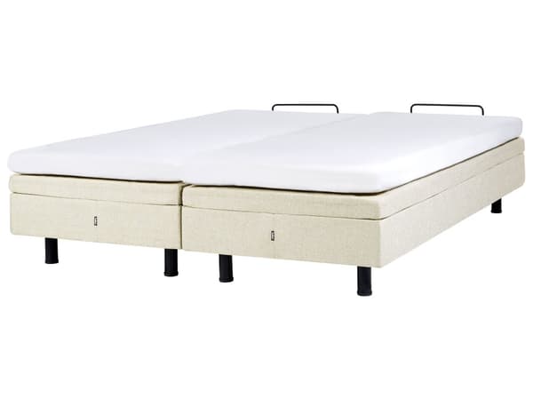 Elektrisk Seng Beige Polyester 180 x 200 cm Fjernkontroll Justerbar uten Sengegavl