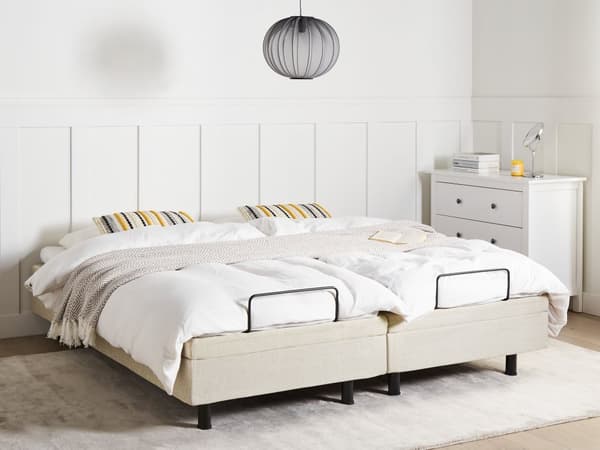 Elektrisk Seng Beige Polyester 180 x 200 cm Fjernkontroll Justerbar uten Sengegavl