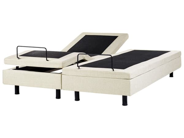Elektrisk Seng Beige Polyester 180 x 200 cm Fjernkontroll Justerbar uten Sengegavl