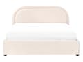 Miniatyrbilde 6 av 11: Dobbeltseng Beige Stoff 140 x 200 cm Polstret Ramme Nakkestøtte med Oppbevaring