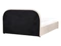 Miniatyrbilde 7 av 11: Dobbeltseng Beige Stoff 140 x 200 cm Polstret Ramme Nakkestøtte med Oppbevaring