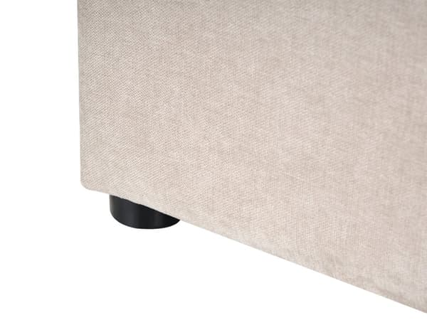 Dobbeltseng Beige Stoff 140 x 200 cm Polstret Ramme Nakkestøtte med Oppbevaring