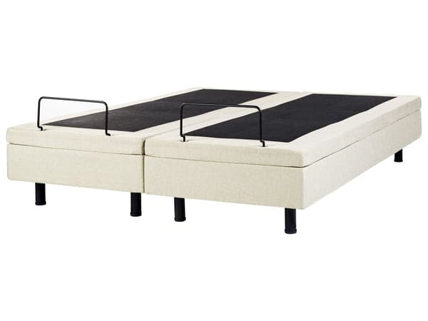 Elektrisk Seng Beige Polyester 160 x 200 cm Fjernkontroll Justerbar uten Sengegavl