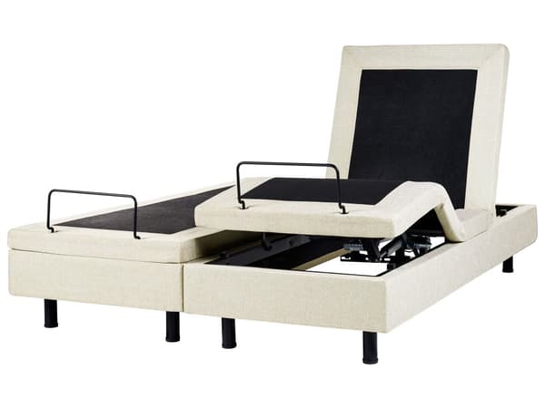 Elektrisk Seng Beige Polyester 160 x 200 cm Fjernkontroll Justerbar uten Sengegavl