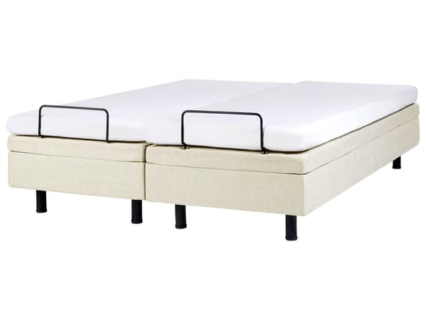 Elektrisk Seng Beige Polyester 160 x 200 cm Fjernkontroll Justerbar uten Sengegavl