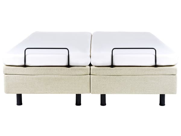 Elektrisk Seng Beige Polyester 160 x 200 cm Fjernkontroll Justerbar uten Sengegavl