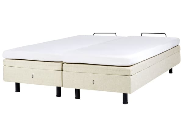 Elektrisk Seng Beige Polyester 160 x 200 cm Fjernkontroll Justerbar uten Sengegavl