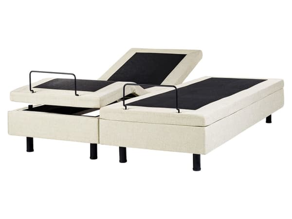Elektrisk Seng Beige Polyester 160 x 200 cm Fjernkontroll Justerbar uten Sengegavl