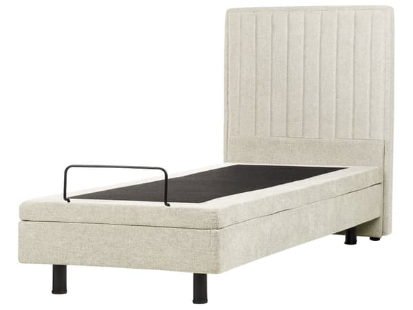 Elektrisk Seng Beige 90 x 200 cm Fjernkontroll Justerbar Polstring i Stoff