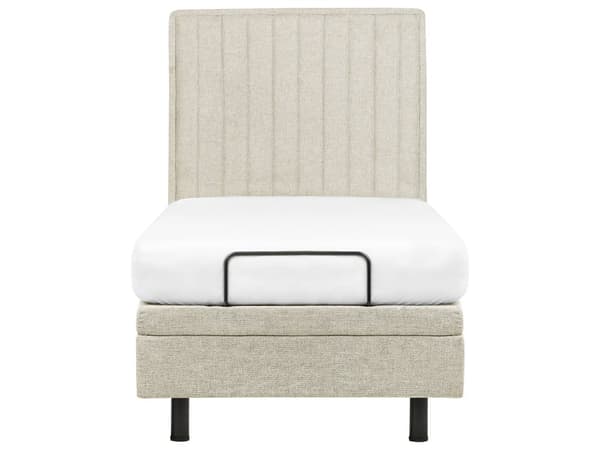 Elektrisk Seng Beige 90 x 200 cm Fjernkontroll Justerbar Polstring i Stoff