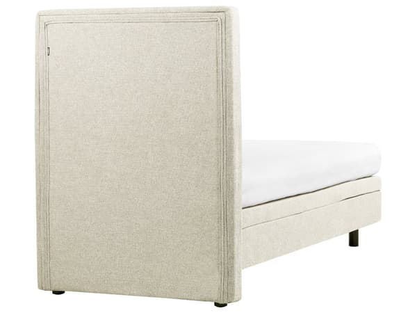 Elektrisk Seng Beige 90 x 200 cm Fjernkontroll Justerbar Polstring i Stoff