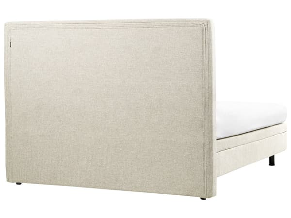 Elektrisk Seng Beige 160 x 200 cm Fjernkontroll Justerbar Polstring av Stoff
