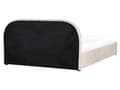 Miniatyrbilde 7 av 11: Dobbeltseng Beige Stoff 160 x 200 cm Polstret Ramme Nakkestøtte med Oppbevaring