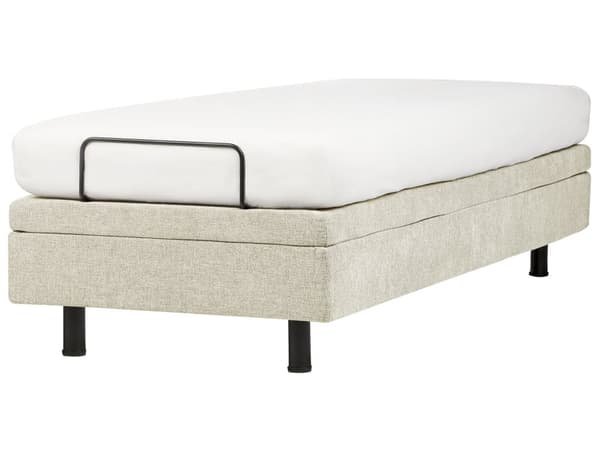 Elektrisk Seng Beige Polyester 90 x 200 cm Fjernkontroll Justerbar uten Sengegavl