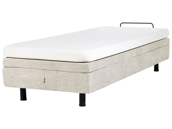 Elektrisk Seng Beige Polyester 90 x 200 cm Fjernkontroll Justerbar uten Sengegavl