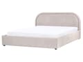 Miniatyrbilde 4 av 11: Dobbeltseng Taupe Stoff 160 x 200 cm Polstret Ramme Nakkestøtte med Oppbevaring