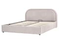 Miniatyrbilde 5 av 11: Dobbeltseng Taupe Stoff 160 x 200 cm Polstret Ramme Nakkestøtte med Oppbevaring