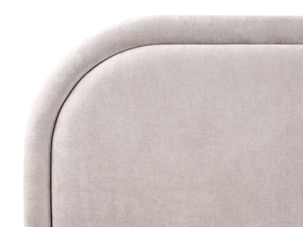 Dobbeltseng Taupe Stoff 160 x 200 cm Polstret Ramme Nakkestøtte med Oppbevaring