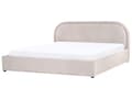 Miniatyrbilde 4 av 11: Dobbeltseng Taupe Stoff 180 x 200 cm Polstret Ramme Nakkestøtte med Oppbevaring