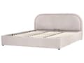 Miniatyrbilde 5 av 11: Dobbeltseng Taupe Stoff 180 x 200 cm Polstret Ramme Nakkestøtte med Oppbevaring