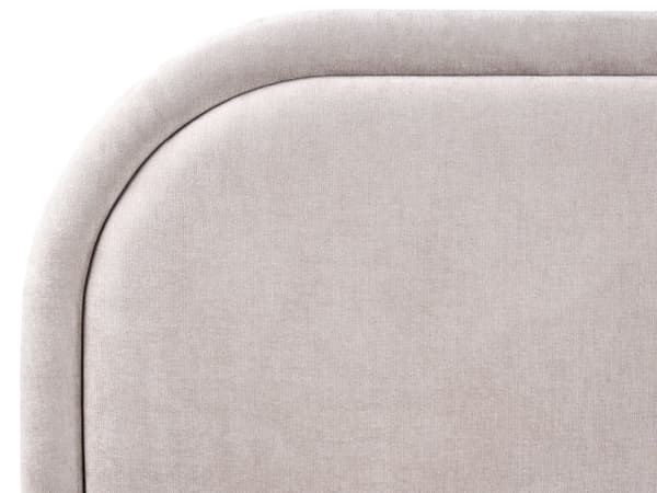 Dobbeltseng Taupe Stoff 180 x 200 cm Polstret Ramme Nakkestøtte med Oppbevaring