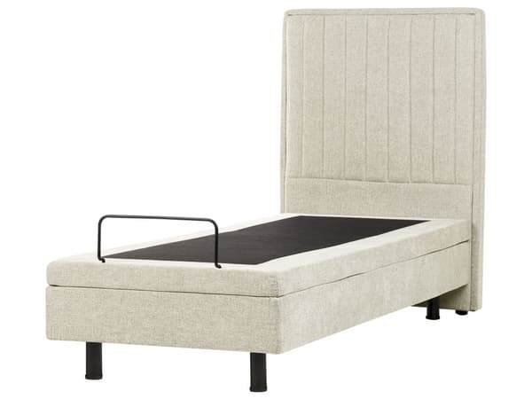 Elektrisk Seng Beige 80 x 200 cm Fjernkontroll Justerbar Polstring i Stoff