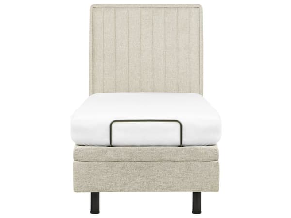 Elektrisk Seng Beige 80 x 200 cm Fjernkontroll Justerbar Polstring i Stoff