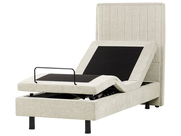 Elektrisk Seng Beige 80 x 200 cm Fjernkontroll Justerbar Polstring i Stoff