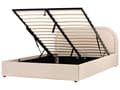Miniatyrbilde 4 av 11: Dobbeltseng Beige Boucle 160 x 200 cm Polstret Ramme Nakkestøtte med Oppbevaring