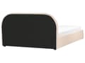 Miniatyrbilde 8 av 11: Dobbeltseng Beige Boucle 160 x 200 cm Polstret Ramme Nakkestøtte med Oppbevaring