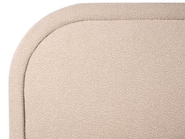 Dobbeltseng Beige Boucle 160 x 200 cm Polstret Ramme Nakkestøtte med Oppbevaring