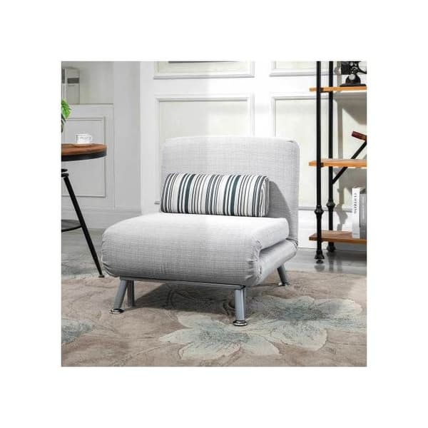 HOMCOM Fällbar säng, Sängsoffa och extra säng, Fällbar madrass, metall, grå, 75x70x75cm