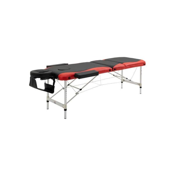 HOMCOM Fällbar massagesäng höj- och sänkbar med nackstöd 215 x 60 x 61-84 cm