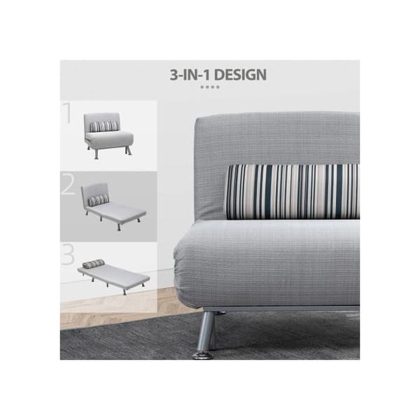 HOMCOM Fällbar säng, Sängsoffa och extra säng, Fällbar madrass, metall, grå, 75x70x75cm