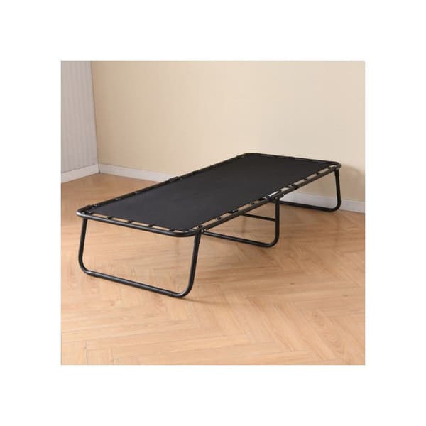 Fällbar sängram 80 x 190 cm Verktygsfri montering Svart Extrasäng Fällbar dagbädd kompakt