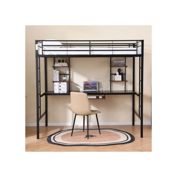 Säng i metall 190 x 90 cm Multifunktionell platt Platsbesparande Utformad för moderna vardagsrum