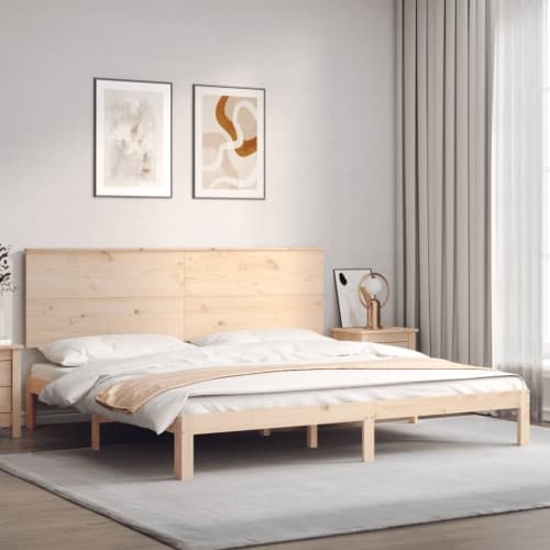 Sängram utan madrass 200x200 cm massiv furu