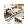 Miniatyrbild 3 av 6: Sovande, 90*200 cm, Dagbädd, Sofabed, Förvaringsutrymme för sängen, USB+Typ C (utan madrass), Linne, Grå