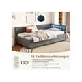 Miniatyrbild 2 av 6: Sovande, 90*200 cm, Dagbädd, Sofabed, Förvaringsutrymme för sängen, USB+Typ C (utan madrass), Linne, Grå