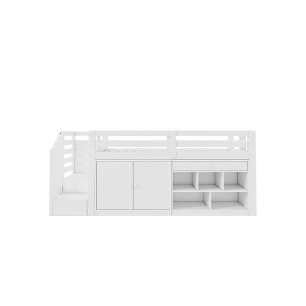Barnsäng - Massivt Trä - 90x200cm - Vit - Multifunktionell med Förvaring